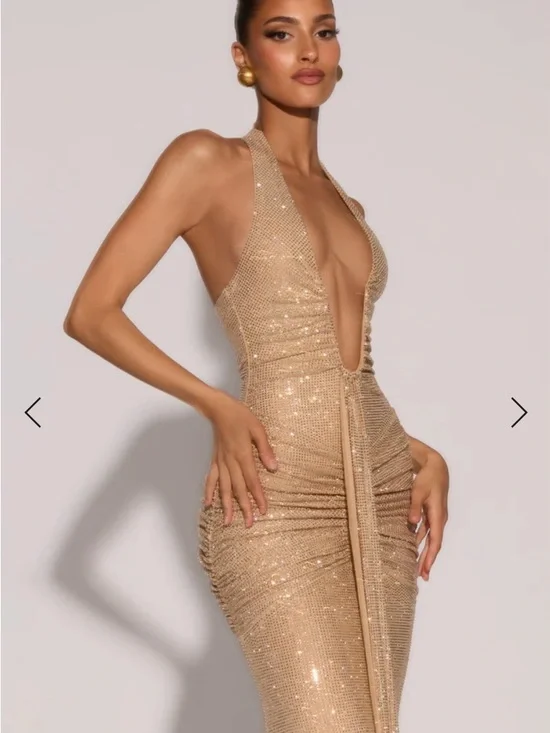 ROSETTA MAXI DRESS Gold - Picture 2 of 5